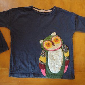 Mini Boden Long sleeved t-shirt with owl applique
